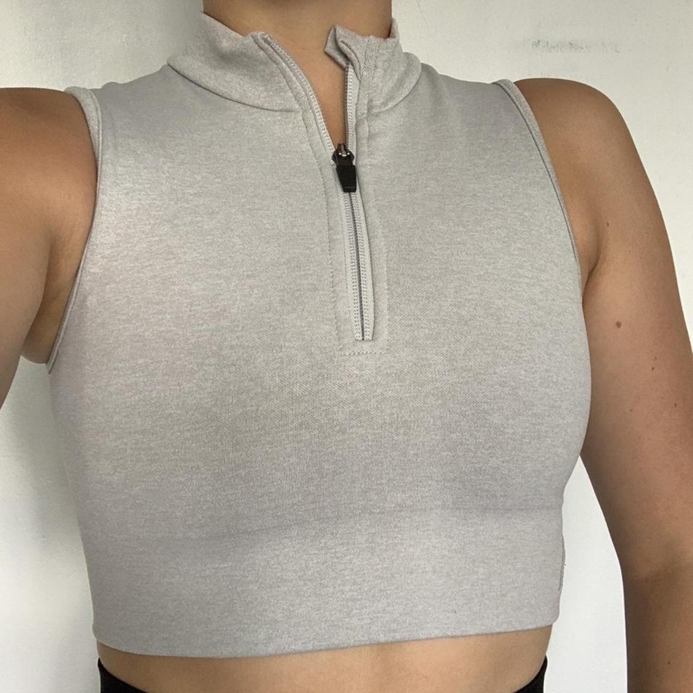 NWT TALA Zahara Grey Marl Zip Bra size S
